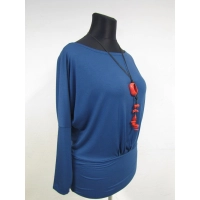 Bluzka Bonie z marszczeniem tuszującym brzuszek - indygo